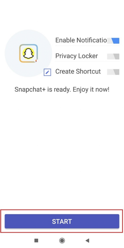 Screenshot showing how one can us multiple Snapchat accounts on mobile with the Super Clone app