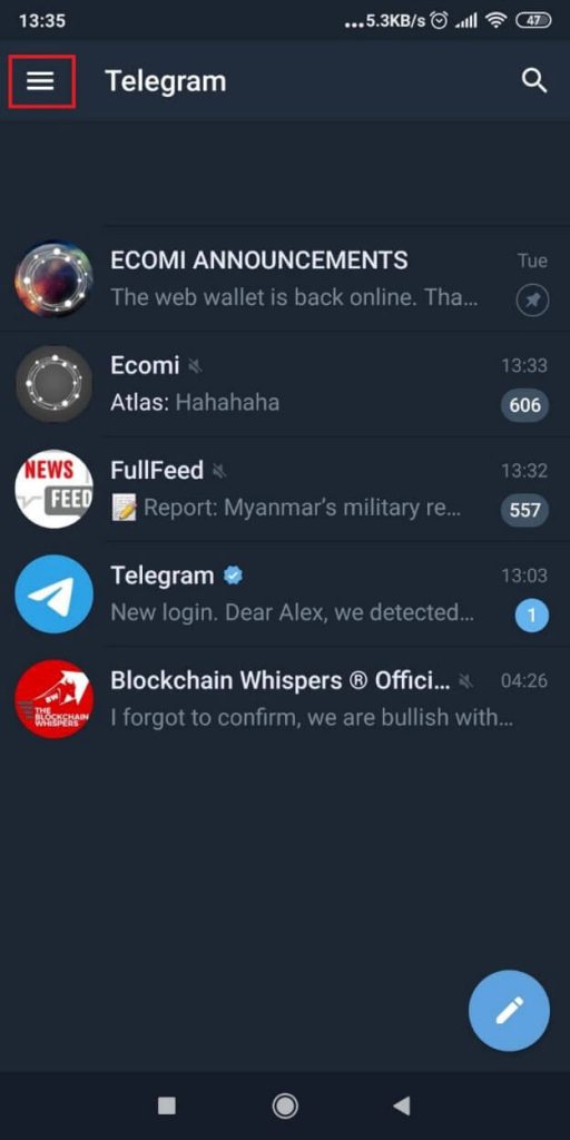 Telegram's "People Nearby" page.