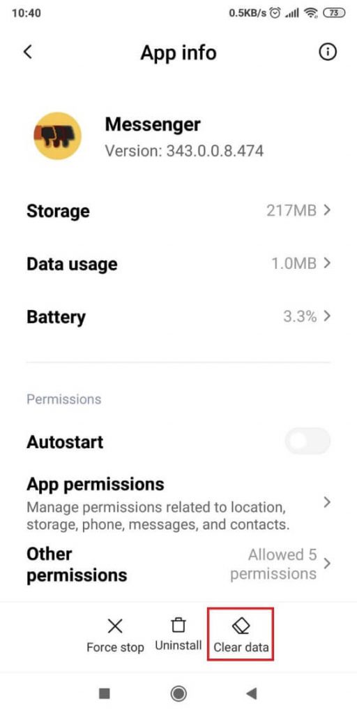 Clear app data from your phone