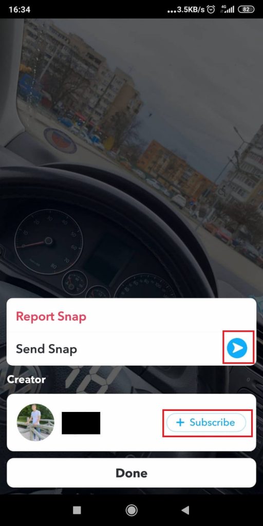 Snapchat - Subscribe to creator