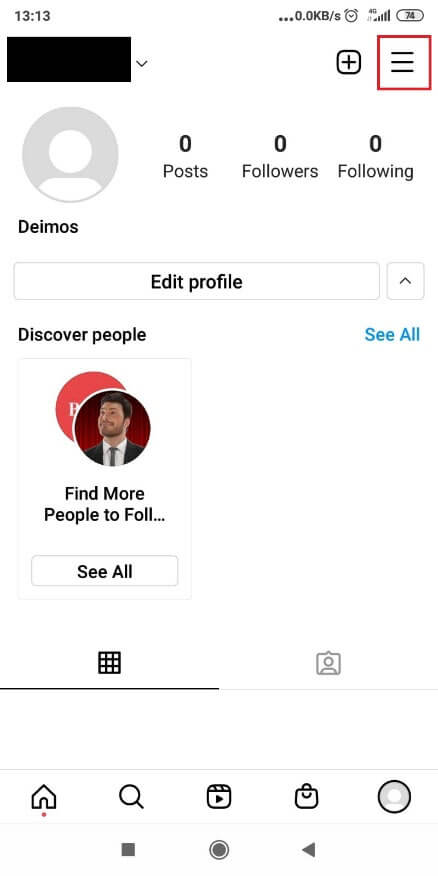 Image showing Instagram's account settings page