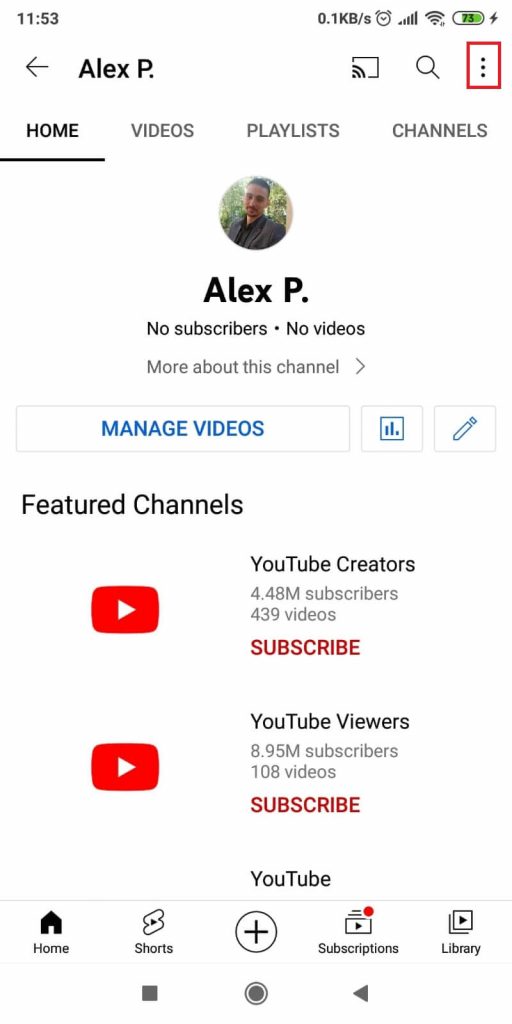 Copy your channel’s link