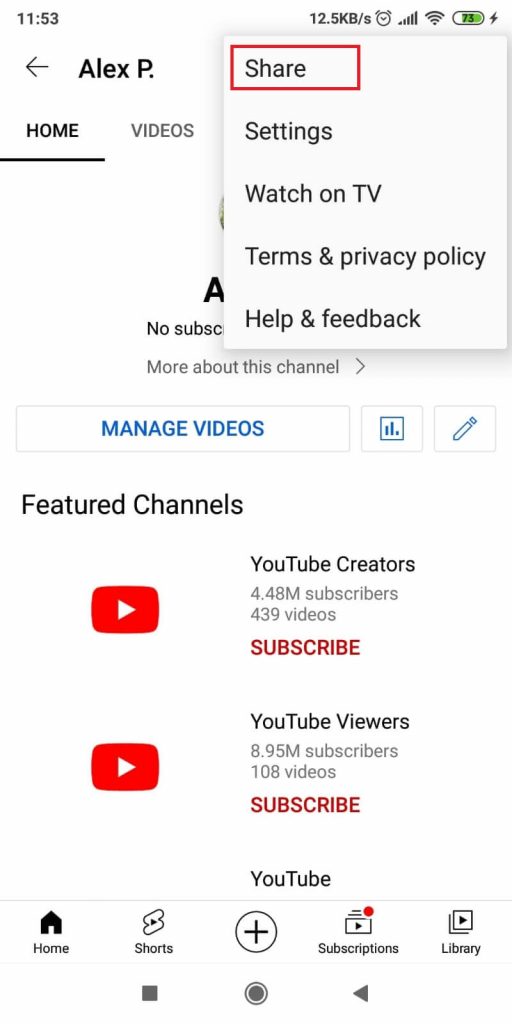 YouTube Share