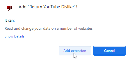 Click on “Add extension”
