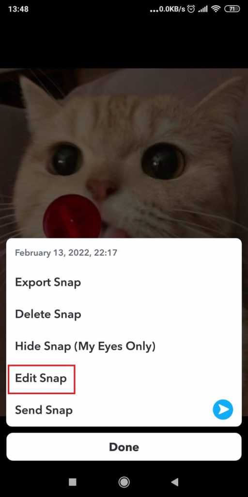 Snapchat - Edit snap