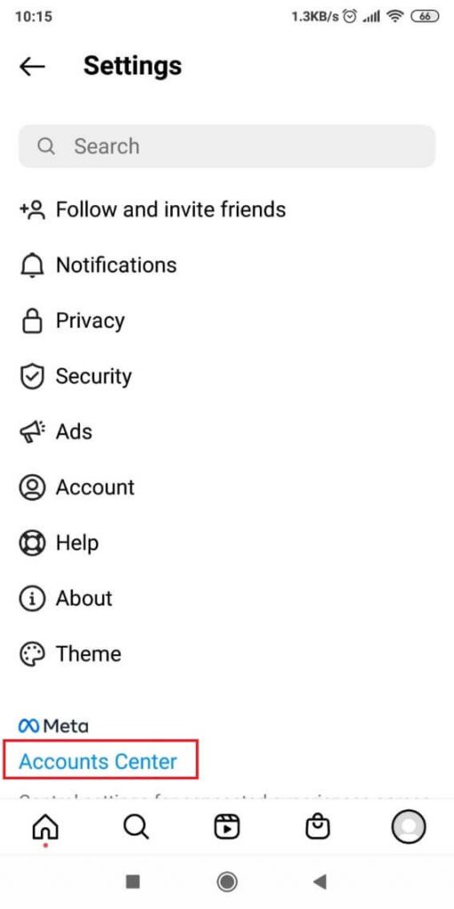 Instagram Account Settings page overview