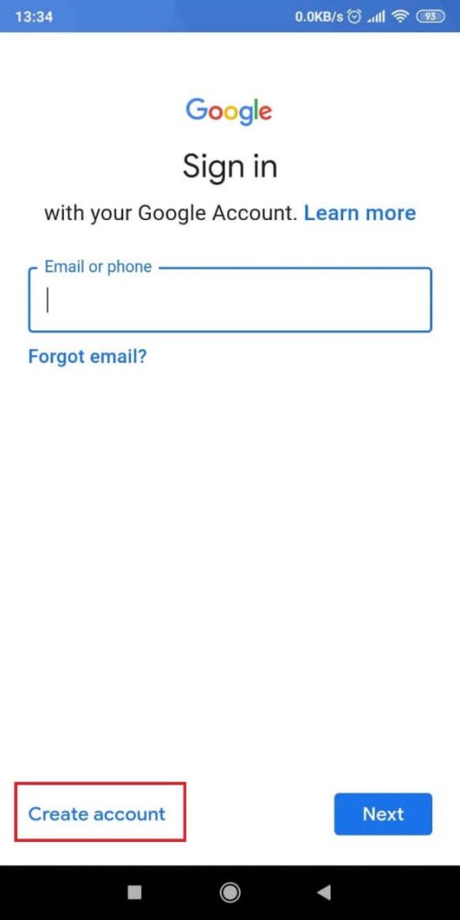 Image of a Gmail sign-in page