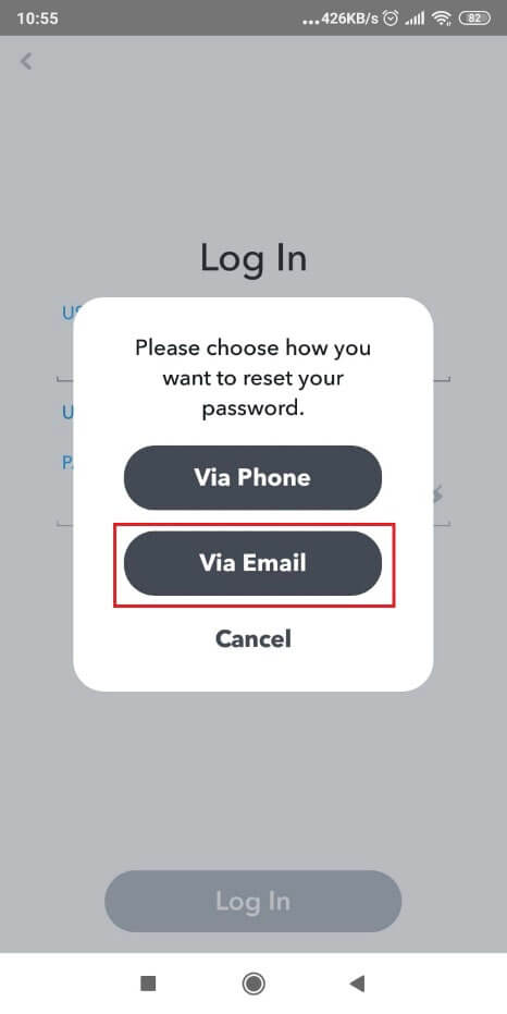 Verifying your Snapchat account via email