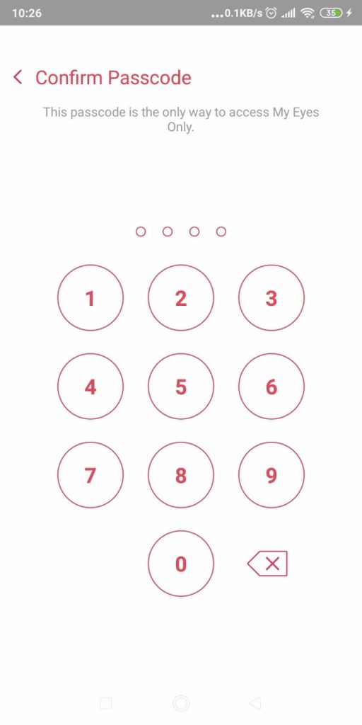 Confirm new passcode on Snapchat