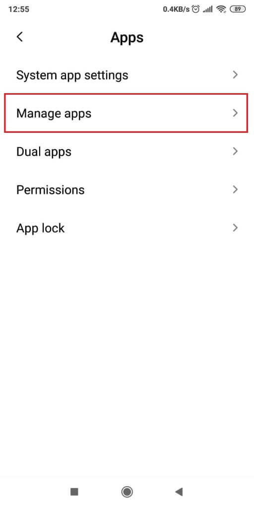 Managing apps on phone
