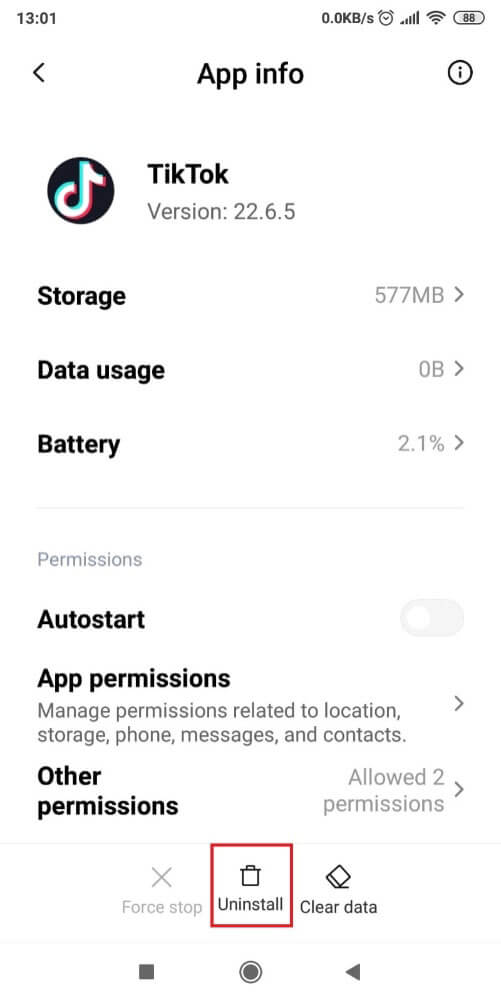 Uninstall TikTok from your phone