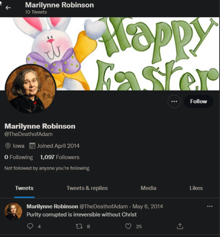 Marilynne Robinson Twitter