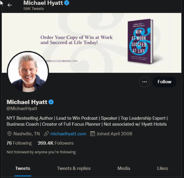 Michael Hyatt Twitter
