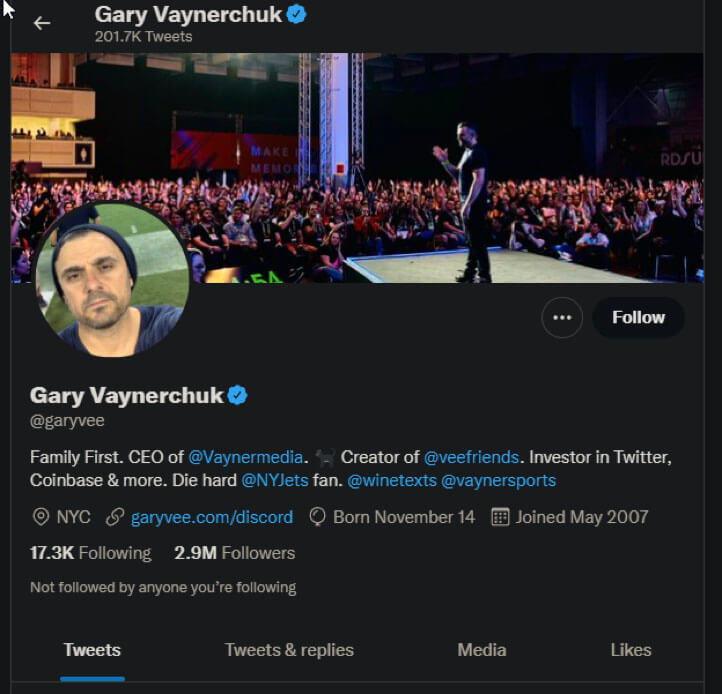 Gary Vaynerchuck Twitter