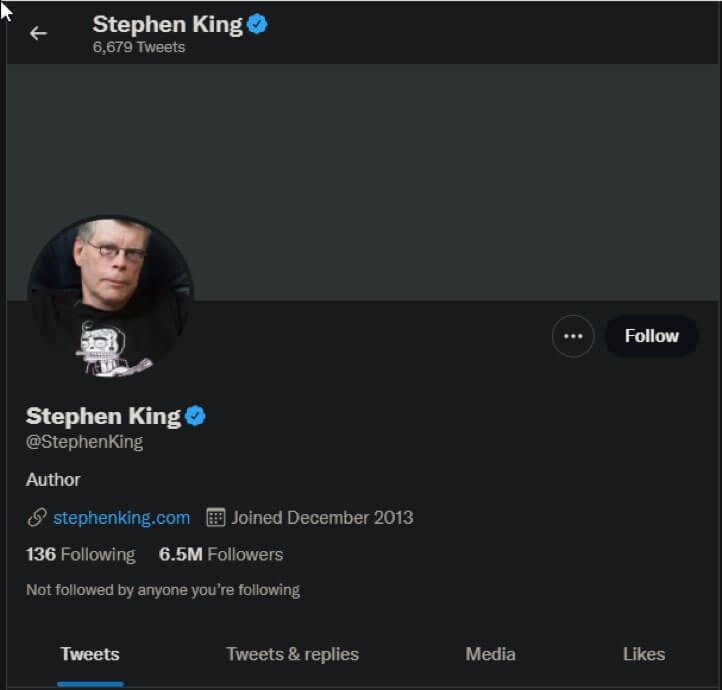 Stephen King Twitter