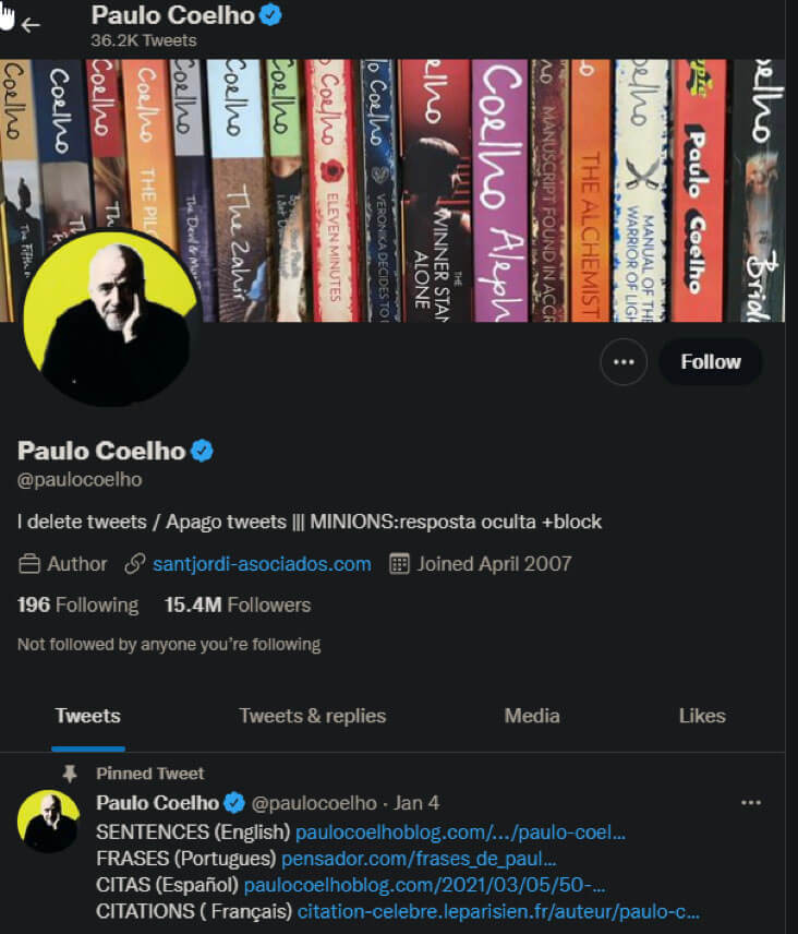 Paulo Coelho Twitter