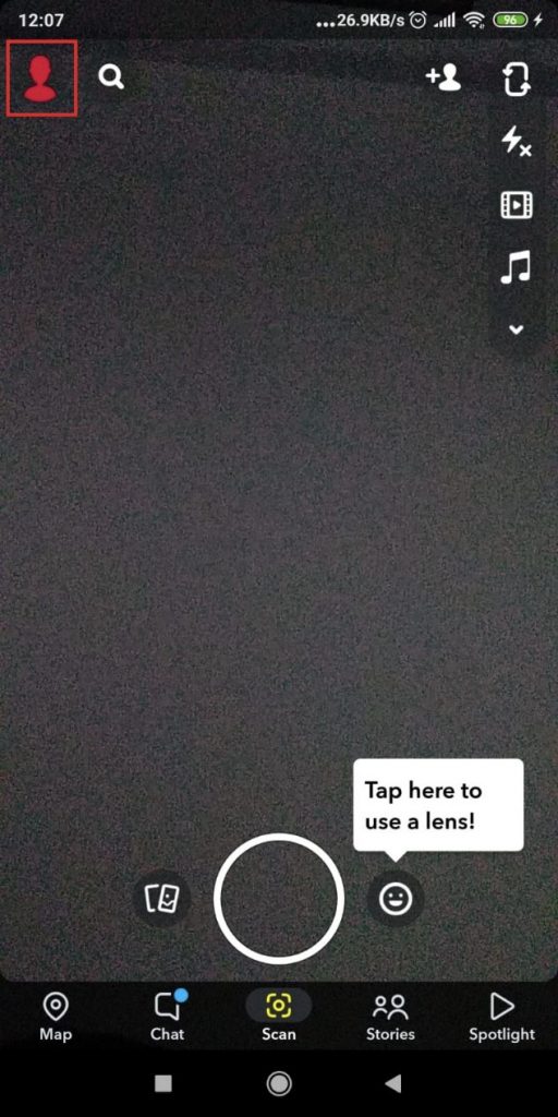 Image showing a Snapchat home sceeen