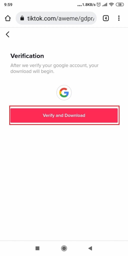 Tap on “Verify and Download”
