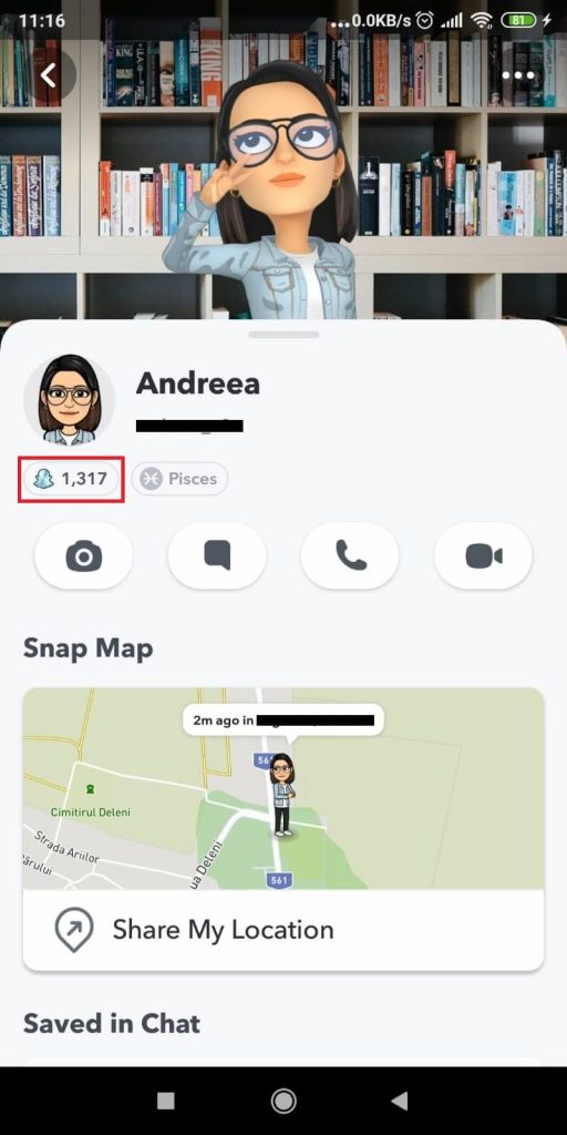 View someone's Snap score