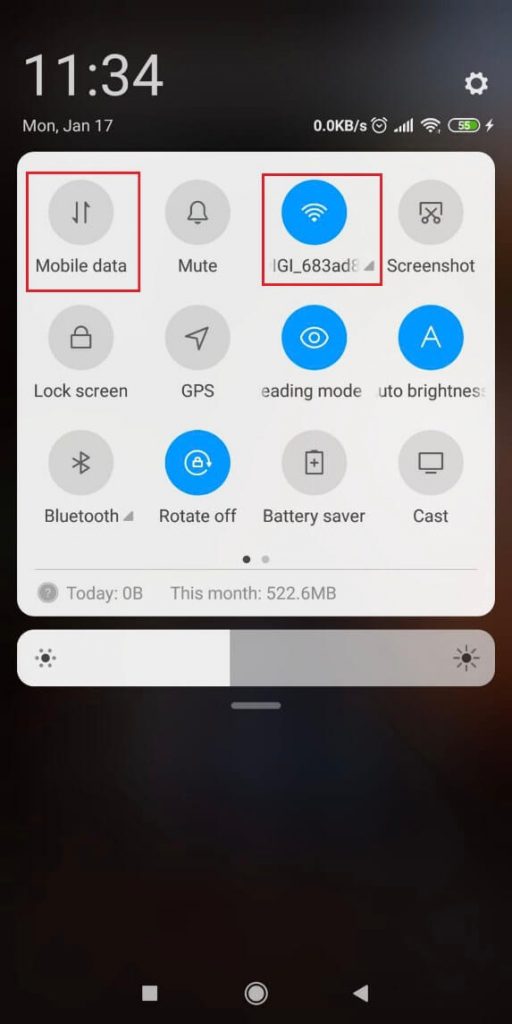 Screenshot showing a phone's settings page detailing how to turn Wi-Fi on and off.