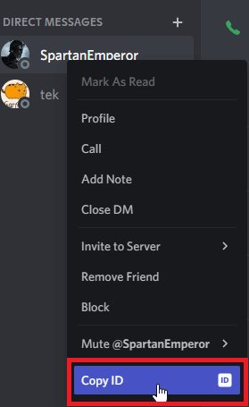Find another Discord user, right-click on their profile picture, and select “Copy ID”.