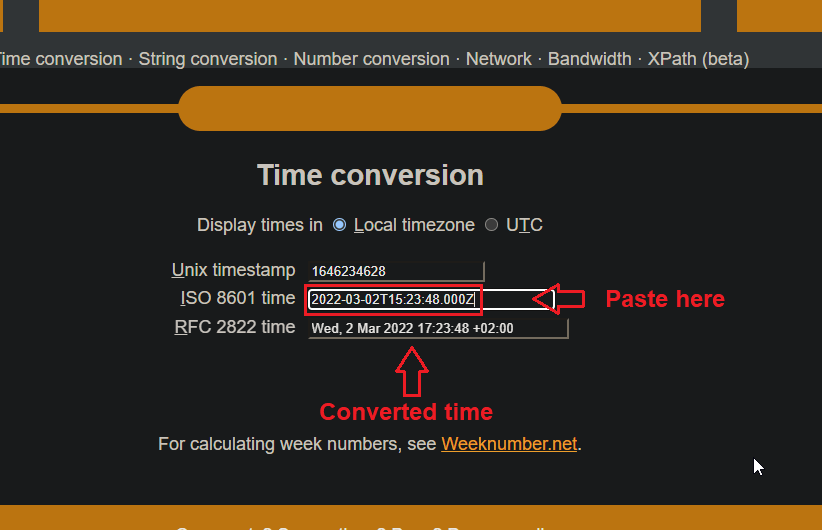 Time Conversion tool