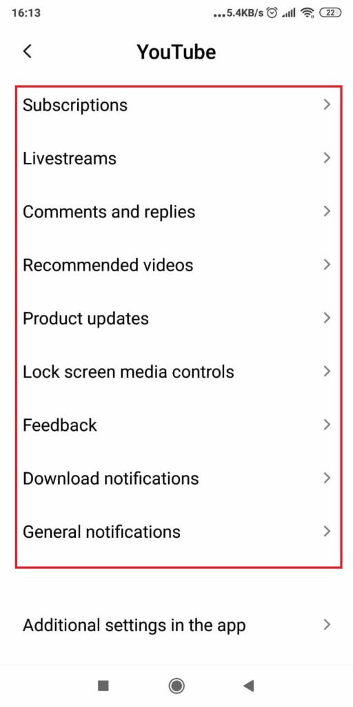 Customize YouTube notifications