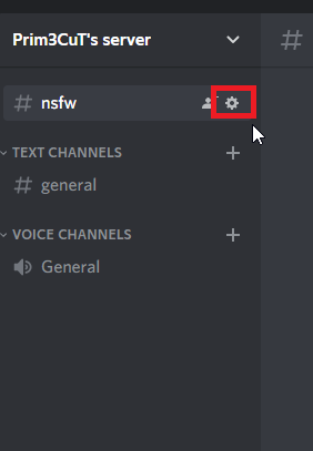 Click on the gear icon next to the channel’s name