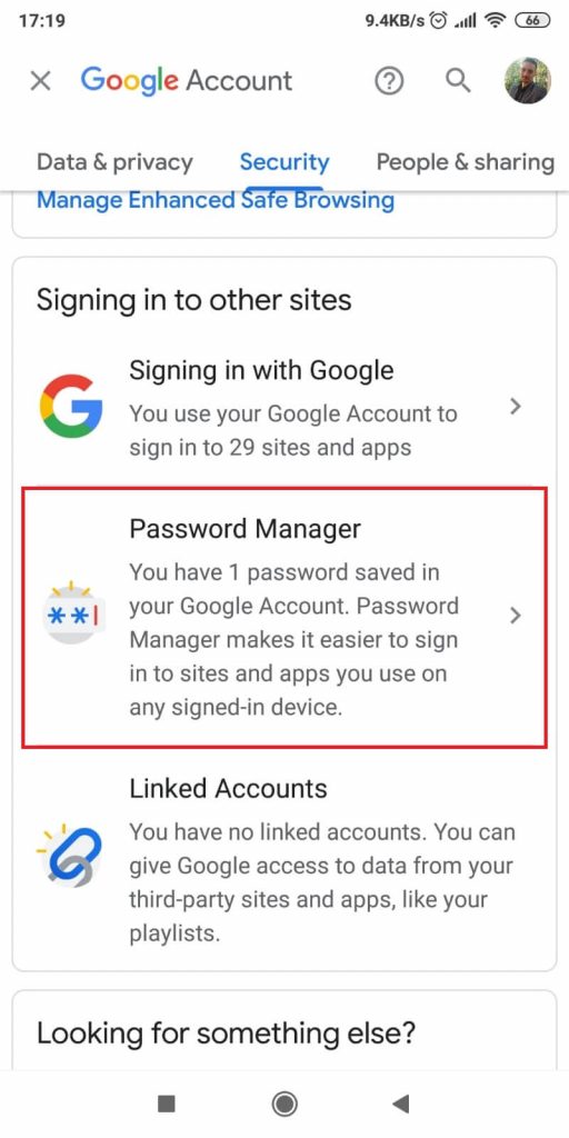 Select “Password Manager”