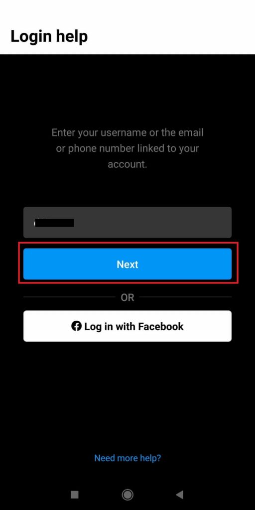 Enter your username/email address and tap on Next
