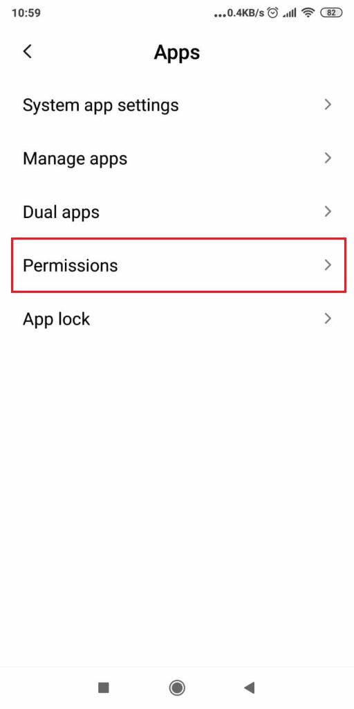 Select “Permissions”
