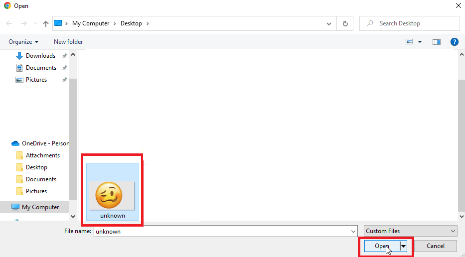 Select your emoji from your desktop
