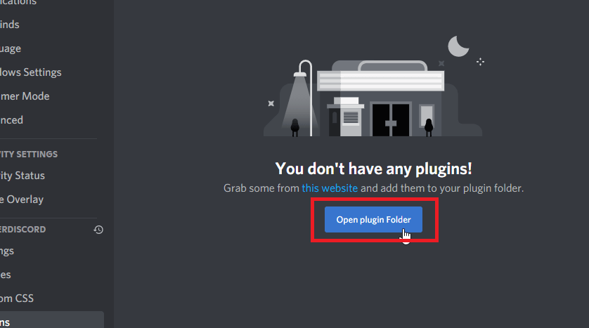 Click on “Open Plugin Folder”
