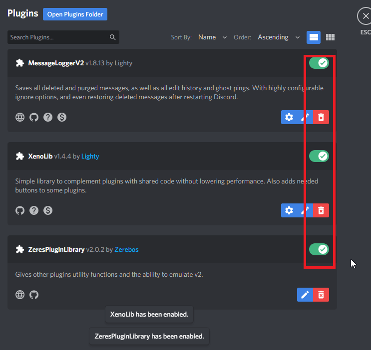 Enable the MessageLoggerV2 plugin