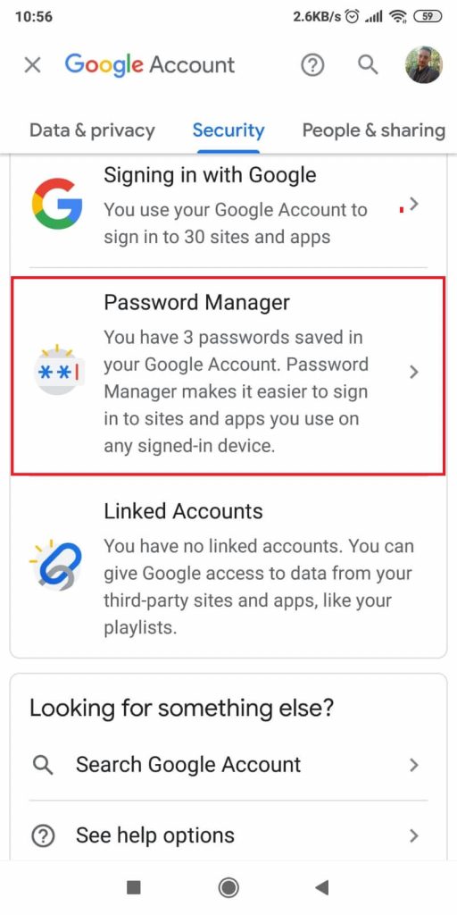 Select “Password Manager”

