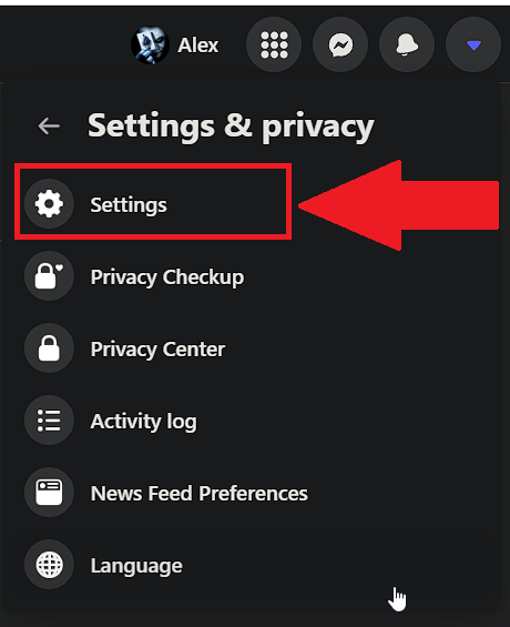 Click on “Settings”