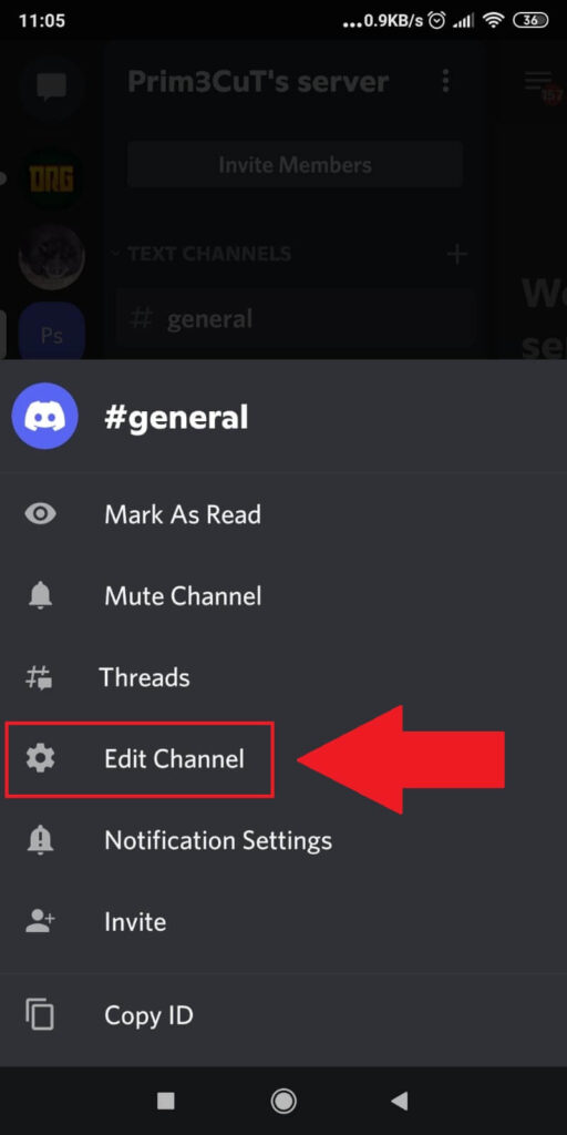 Select “Edit Channel”