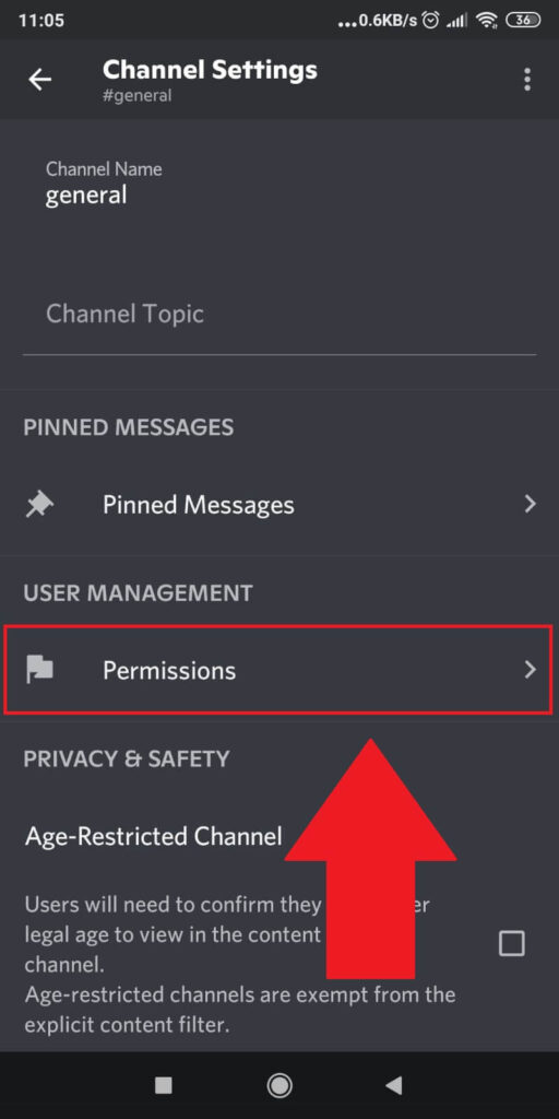 Select “Permissions”