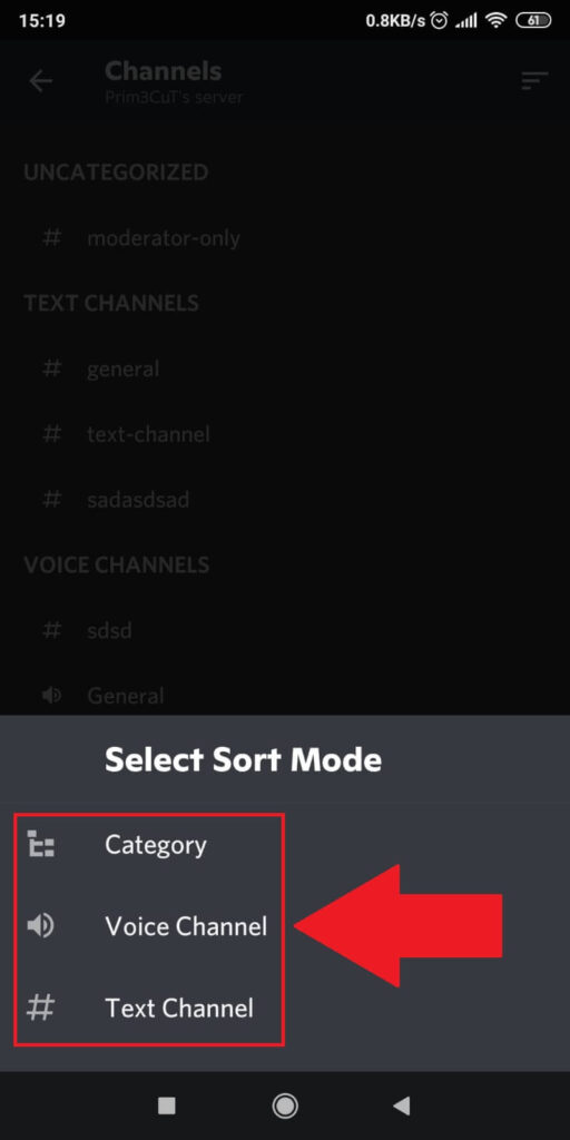 Select a Sorting Mode