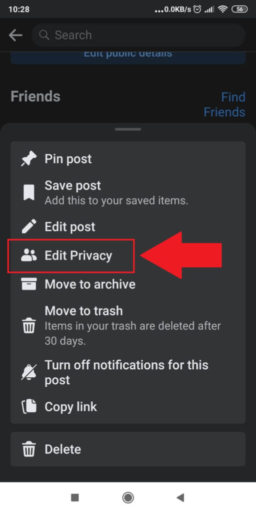 Select “Edit Privacy”