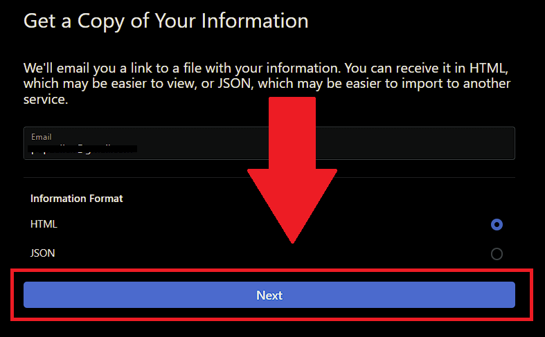 Enter your email and click on “Next”