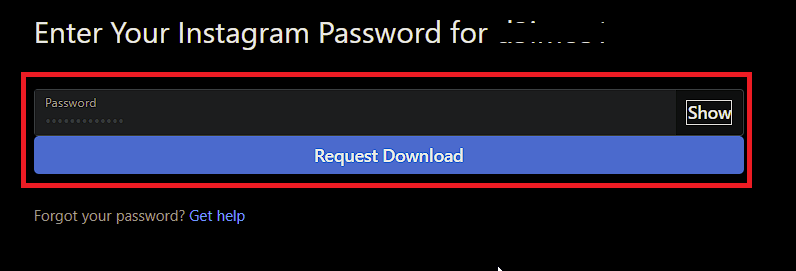 Enter your password and click on “Download”