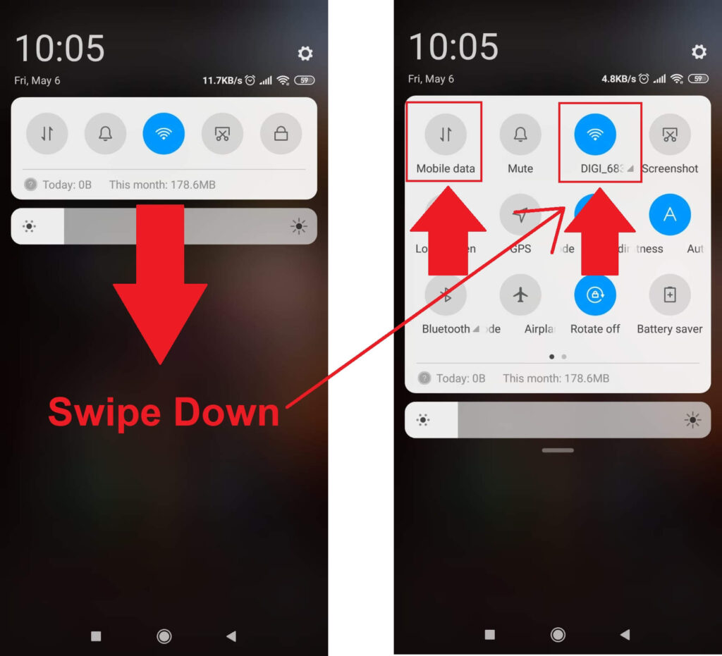 Wi-Fi and Mobile data