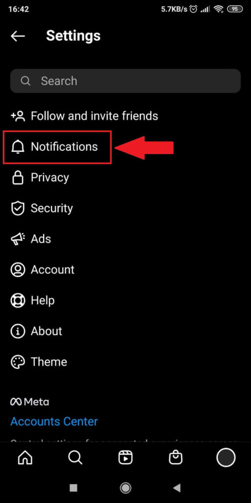 Select “Notifications”
