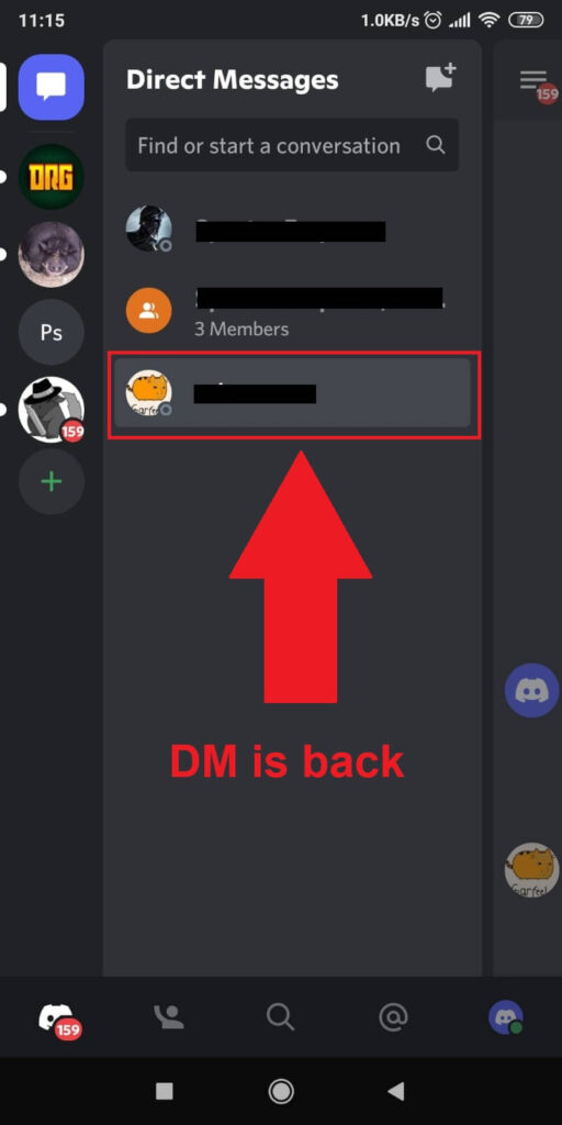 Check if the DM is back