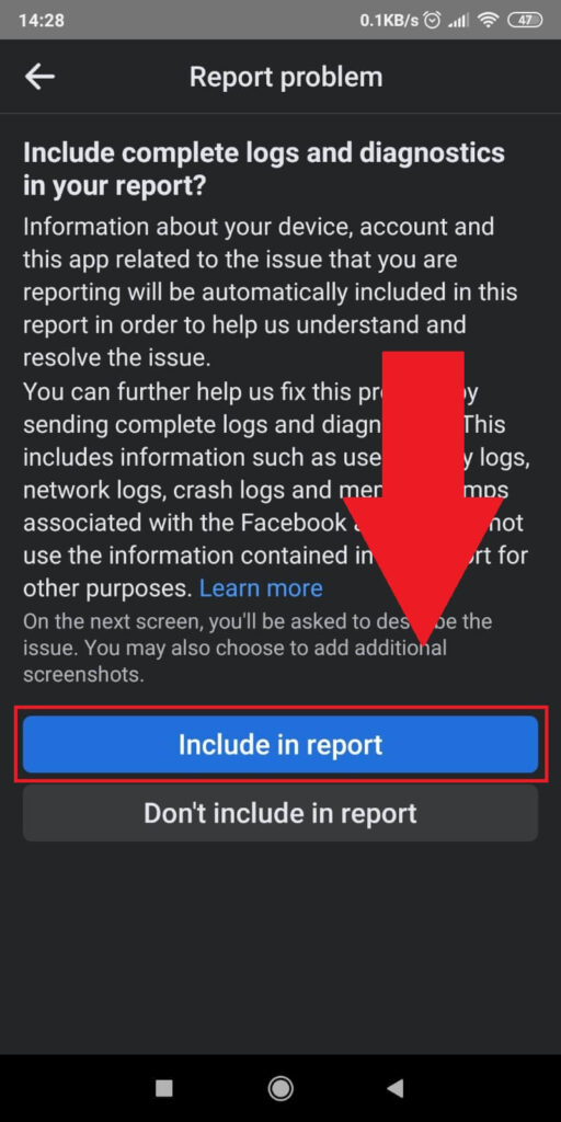 Select ”Include in report”