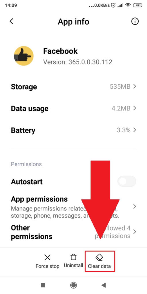 Tap on “Clear Data”