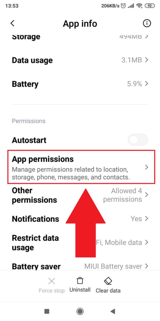 Select “App Permissions”