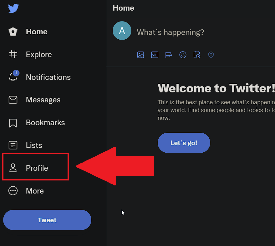 Go to "Profile" on the left-hand side menu