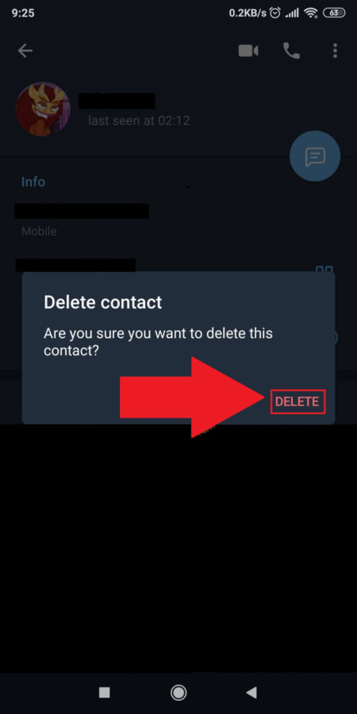Confirm the deletion